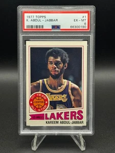 1977-78 Topps Basketball Kareem Abdul-Jabbar #1 White Back ๐ HOF ๐ฅ PSA 6 EX-MT - Picture 1 of 2