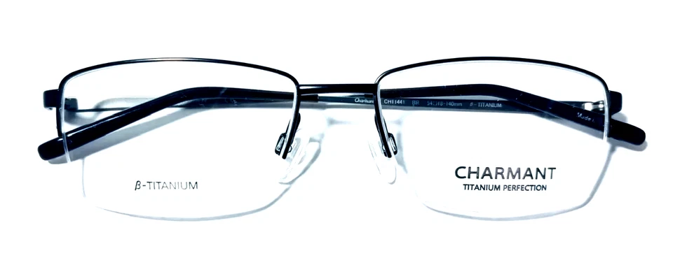 ÓCULOS CHARMANT TITANIUM PERFECTION CH11441 BR MEIO ARO AUTÊNTICO 54-18-140 - Imagem 1 de 4