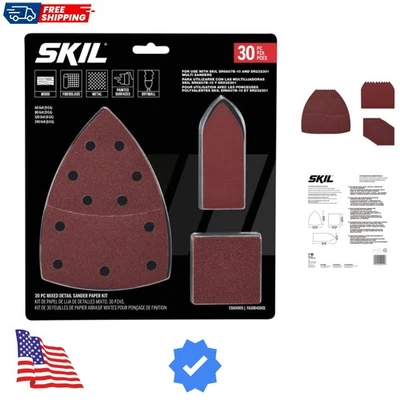 Kit de papel areia detalhado 30 peças misto 60/80/120/240 grãos para lixadeiras SR2323... - Imagem 1 de 4