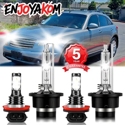 Combo de faros LED de haz alto-bajo bombilla antiniebla HID para Infiniti FX35 2006-2012 Foto 1 de 4