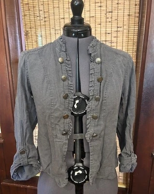 Maurices Gray Long Sleeve Roll Tab Open Front Jacket Women's Size Medium - Image 1 of 2