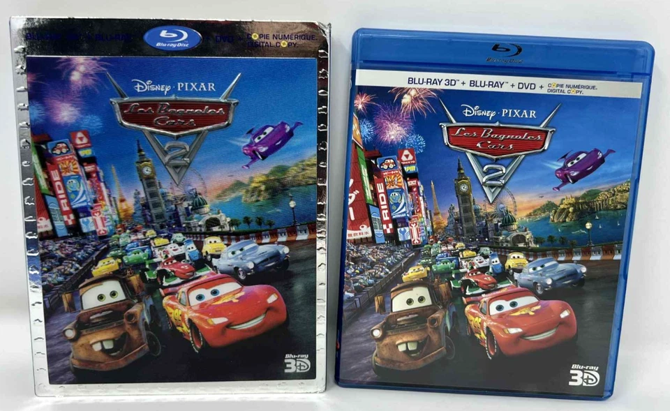 Cars 2 3D (Blu-ray/DVD, 2011, 4-Disc Set) w/Lenticular Slipcover - Image 1 of 3