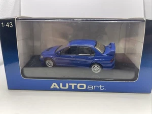 Super Rare 1:43 AUTOart 2001 Mitsubishi Lancer EVO VII Blue in Mint Condition!! - Picture 1 of 5
