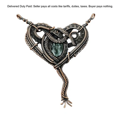 Venta Año Nuevo Cobre Natural Serafinita Alambre Envuelto Bautizo Hermana Colgante Foto 1 de 4