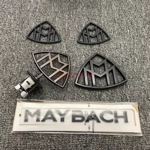 Gloss Black Maybach set Fender Side Rear Trunk Emblems Badge For Mercedes Benz S - Bild 1 von 9