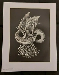 M.C. Escher "Dragon" approx. 34 cm x 43 cm poster picture / "Dragon" / G. W. Breughel - Picture 1 of 6