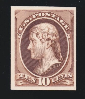 US 209P4 10c Jefferson Proof on Card VF NGAI VLH SCV $25 - Image 1 of 2