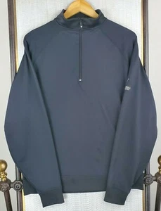 FOOTJOY Size Medium 1/4 Zip Performance Pullover Jacket Black Golf Windshirt - Picture 1 of 12