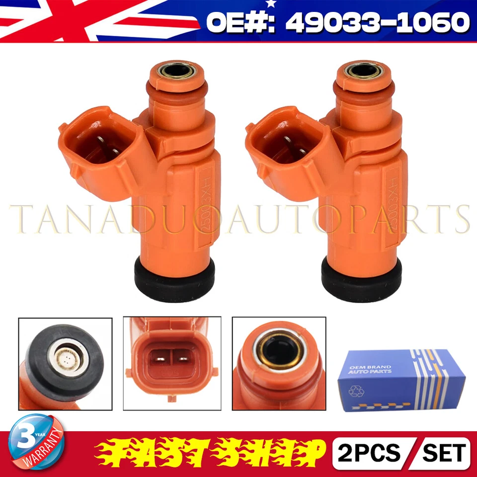 2Pcs Fuel Injectors 49033-1060 For Kawasaki Brute Force 750 2008-2014 TERYX 750 - Image 1 of 4