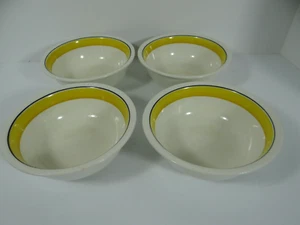 Arabia of Finland Bowls Soup Cereal Set of 4 Faenza Yellow 6 1/4" - Picture 1 of 8