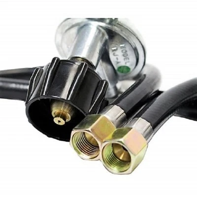 Master Chef Flame Gas Grill  21" Dual LP Propane Regulator & Two Hoses QCC1 New - Image 1 of 3