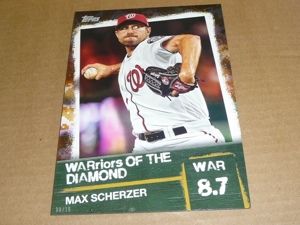 2020 Topps WARRIORS DIAMOND JUMBO 5 X 7 GOLD 08/10 MAX SCHERZER NATIONALS #27 - Image 1 of 1