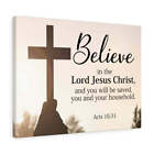  Lord Jesus Christ Acts 16:31 Bible Verse Canvas Christian Wall 