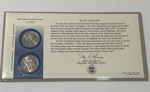 1788 Ratified Constitution - Ever Upward United States Mint 2001 Cover