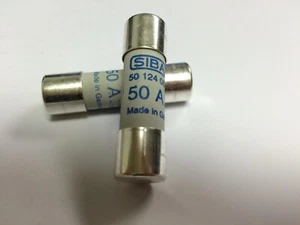 SIBA 50 124 06 50A Sicherung 690V sehr schnell wirkend 5012406 14x51mm gR JPSF313 x1 - Bild 1 von 3