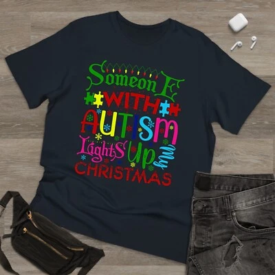 Light up Christmas, Autism awareness TShirt Adult Kids Unisex Xmas Puzzle Tshirt - Image 1 of 3