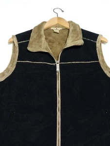 Woolrich Corduroy Vest Womens Brown Sherpa Lined Size XL Zip Up Pockets Faux Fur - Picture 1 of 11