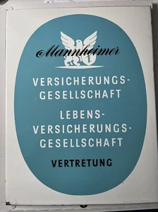 MANNHEIMER VERSICHERUNGS-GESELLSCHAFT Emailschild Emailleschild Original Top - Bild 1 von 9