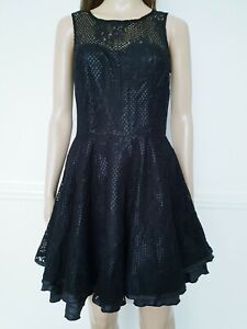 AX PARIS black lace skater promo evening party club dress size 10 014