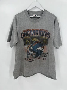 Vintage 1998 Super Bowl 33 Mens T Shirt XL Gray Denver Broncos Falcons Casual - Picture 1 of 20