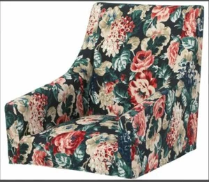 New IKEA Sakarias Armchair Cover Lingbo Floral Multicolor Dark Discontinued - Picture 1 of 6