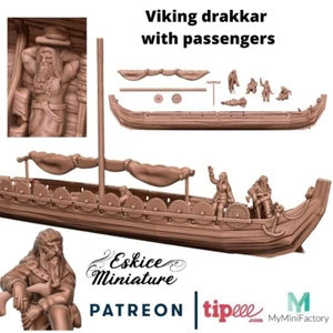 Viking Drakkar With Passengers - Wargames -historical - Imagen 1 de 2
