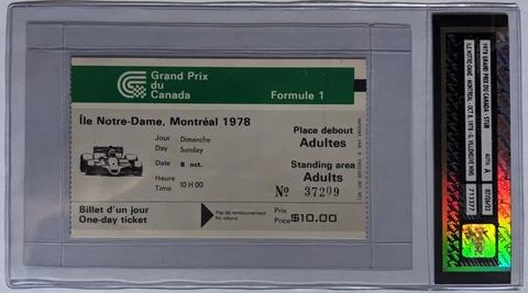 1978 Canadian Grand Prix Racing Ticket Stub Authentic F1 Gilles Villeneuve Wins Cover