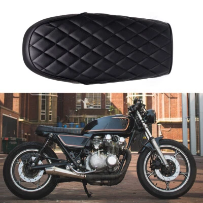 Leather Motorcycle Cafe Racer Seat Flat Saddle For Suzuki GS 650 750 850 500 - Image 1 of 4