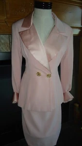 Susan By Night Vintage Small Formal Skirt Suit Pink 2 PC Embellished Wedding NOS - Picture 1 of 24