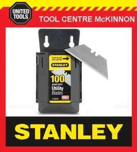 100 x STANLEY 1992 UTILITY KNIFE BLADES IN DISPENSER / CASE - Picture 1 of 3