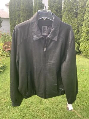 RC Robert Comstock Expedition Mens Black Leather  Jacket Size L New/With Tags - Image 1 of 4