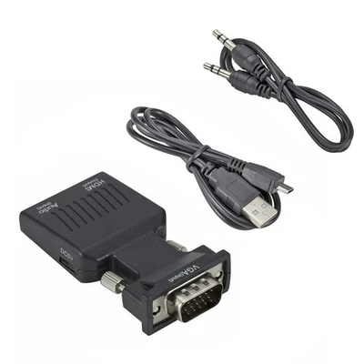 VGA to HDMI Adapter with Audio Male VGA to Female HDMI Converter Laptop to TV - Image 1 of 4