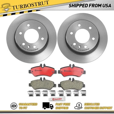 Rear Brake Rotors Pads Kit For 2007 2008 Dodge Sprinter 2500 Lifetime Warranty - Image 1 of 4