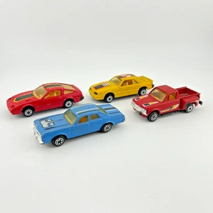 Yatming Lot Of 4 Cars Nissan 300ZX, Ford Mustang, Chevy Luv Truck, Dodge Monaco - Picture 1 of 22