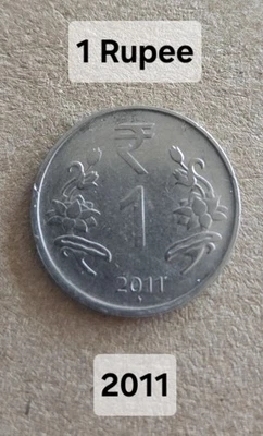 INDIA 🇮🇳 ONE (1) RUPEE COIN 2011  - Image 1 of 2