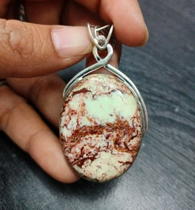 Limón Crisoprasa Piedras Preciosas 925 Plata de Ley Colgante Hecho a Mano... - Imagen 1 de 6