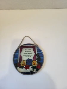 Appendiabiti da finestra vintage Joan Baker Designs dipinto a mano in vetro colorato 1997 - Foto 1 di 6