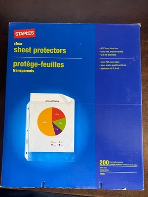 Staples 透明板材保护膜 100 克拉字母尺寸顶部负载 10524 — 第 1/2 张图片