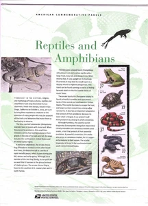 PANEL CONMEMORATIVO USPS #694-REPTILES Y ANFIBIOS MNH 37c TIRA/5 - Imagen 1 de 1