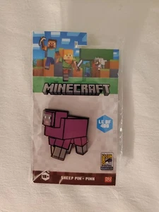 Minecraft x Toddland SDCC 2025 Pink Sheep Pin LE 400 Exclusive In Hand Rare - Picture 1 of 2