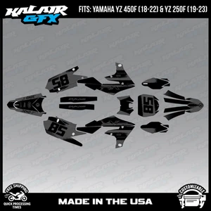 Graphics Kit for Yamaha YZ450F (2018-2022) and YZ250F (2019-23) Drag - Smoke - Picture 1 of 4