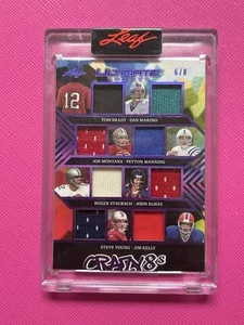 Leaf Crazy 8’s Patch Brady Manning Marino Montana Staubach Elway Young Kelly /8 - Picture 1 of 3