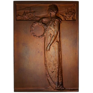 BOHEMIA Prague Chamber of Commerce and Industry 1908 bronze award Plaque - Picture 1 of 5