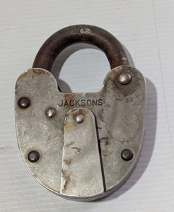 Vintage Jackson Padlock Rail/Army No Key Stamped QR Broad Arrow - Bild 1 von 6