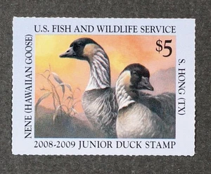 U.S. 2008 #JDS16 $5 Junior Duck Stamp, Nene(Hawaiin Goose) Mint NH - Picture 1 of 1