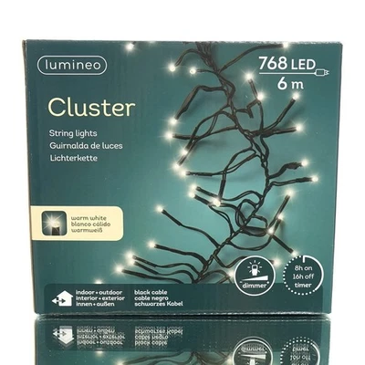 Lumineo LED Lichterkette Cluster 600 cm 768 Lichter Warmweiß - Bild 1 von 4