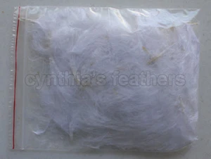 8g (1/4Oz+) Snow White 1~3" Turkey Marabou Feathers for crafting, 50-70 counts - Picture 1 of 2