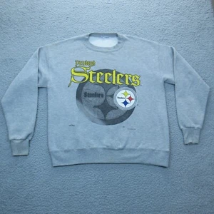 Pittsburgh Steelers Mens M 1995 Sweater NFL Logo Pullover Gray Nutmeg Vintage - Picture 1 of 14