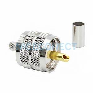 10x Conector de engarce macho enchufe PL-259 UHF para cable RG58 RG142 LMR195 RG400 RF - Imagen 1 de 5