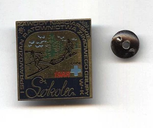 badge POLISH MOUNTAIN RESCUE TEAM GOPR ski competition pin 1988 - Picture 1 of 1